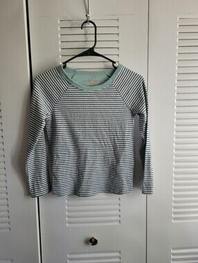 Cat & Jack Mint and Purple Striped Long-Sleeve Tee